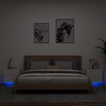 vidaXL Tables de chevet murales avec lumières LED 2 Pièces blanc