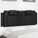 vidaXL Coussin de tête de lit noir 140 cm similicuir