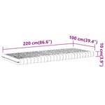 vidaXL Matelas en mousse blanc 100x220 cm 7 zones dureté 20 ILD