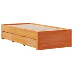 vidaXL Lit bibliothèque sans matelas cire marron 75x190 cm pin massif