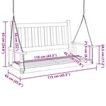 vidaXL Banc de balançoire de jardin chaînes en métal bois massif sapin