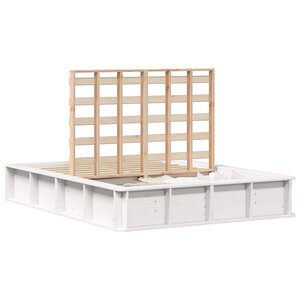 vidaXL Cadre de lit Blanc 135 x 190 cm Bois de pin massif