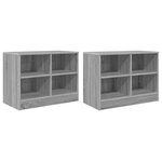 vidaXL Armoire de lit 2 pièces Sonoma gris 66 x 33 x 48 cm