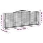 vidaXL Paniers à gabions arqués 8 Pièces 400x50x140/160 cm Fer galvanisé