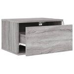 vidaXL Table de chevet murale avec lumières LED sonoma gris