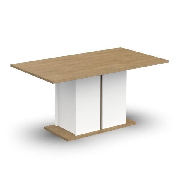 Table à manger seule ACCESS - 6 personnes - chêne Hamilton et blanc - 160 x 78 x 90 cm