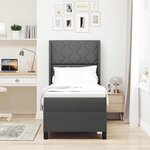 vidaXL Lit ressorts avec matelas - Gris foncé  80x200 cm  en tissu