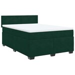 vidaXL Sommier à lattes de lit et matelas Vert foncé 140x190cm Velours
