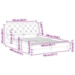 vidaXL Cadre de lit sans matelas noir 140x190 cm velours