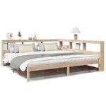 vidaXL Lit bibliothèque sans matelas 200x200 cm bois massif de pin