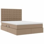 vidaXL Lit avec rangement et LED Cappuccino 140 x 190 cm Simili cuir