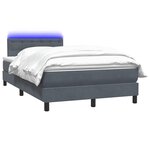 vidaXL Sommier à lattes de lit et matelas et LED gris foncé 120x220cm velours