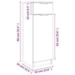 vidaXL Armoire de salle de bain gris béton 32x34x90 cm
