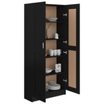 vidaXL Bibliothèque Noir 82 5x30 5x185 5 cm Bois d'ingénierie