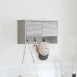 vidaXL Porte-manteau mural avec étagère Montage mural avec stockage avec porte Sonoma gris 50 x 20 x 30 cm