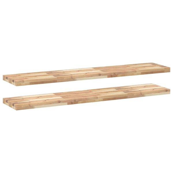 vidaXL Étagères flottantes 2 Pièces 140x30x4 cm acacia massif non traité