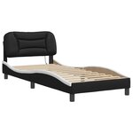 vidaXL Cadre de lit avec LED sans matelas Hvar noir et blanc 90x200 cm