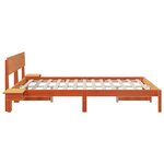 vidaXL Cadre de lit avec tête de lit Brun cire 150 x 200 cm Pin massif