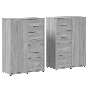 vidaXL Buffets 2 Pièces sonoma gris 60x31x84 cm bois d'ingénierie