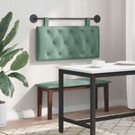 vidaXL Tête de lit suspendue Avec lumière LED Vert Mer Velours