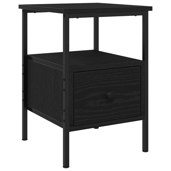 Commode de chevet vidaXL Noir Chêne 34x36x50 cm Bois d'ingénierie et Acier