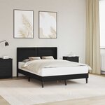 vidaXL Cadre de lit avec bandes LED Noir 140 x 190 cm Simili cuir
