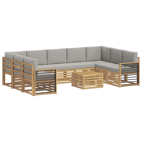vidaXL Ensembles de canapés 10 Pièces Blanc et gris clair 59 x 59 x 37 cm