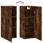 vidaXL Armoire murale chêne fumé 34 5x34x90 cm
