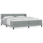 Lit Box Spring vidaXL avec Matelas Gris clair 200x200 cm Tissu