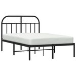 vidaXL Cadre de lit métal sans matelas avec tête de lit noir 120x200cm