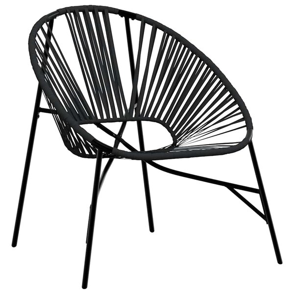 vidaXL Chaise œuf de jardin noir résine tressée