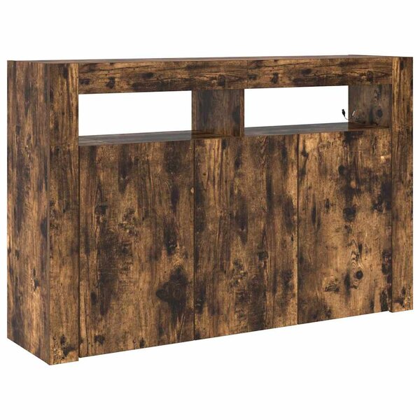 vidaXL Buffet Chêne fumé 116 x 30 x 75 cm Bois d'ingénierie