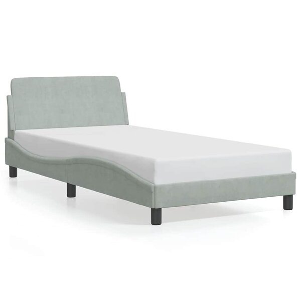 vidaXL Cadre de lit Dover gris clair 100x203 cm velours