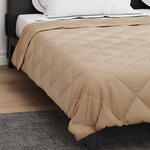 vidaXL Duvet complet toute l'année Taupe 220 x 200 cm Microfibre