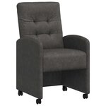 vidaXL Chaises de Salle à Manger avec Roues 2 Pièces Noir 58 x 67 x 97 cm