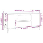 vidaXL Meuble TV Gris béton 102x44 5x50 cm Bois d'ingénierie