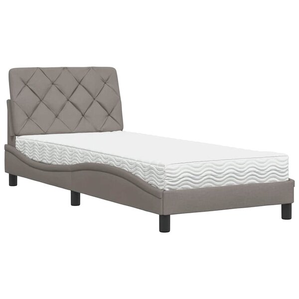 vidaXL Lit avec matelas taupe 80x200 cm tissu