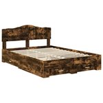 vidaXL Cadre de lit Chêne fumé 140 x 200 cm Bois d'ingénierie