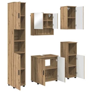 vidaXL Ensemble de mobilier de salle de bain 5 Pièces Chêne artisanal