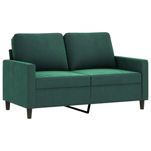 vidaXL Canapé à 2 places Vert foncé 120 cm Velours