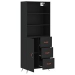 vidaXL Buffet haut Noir 69 5x34x180 cm Bois d'ingénierie
