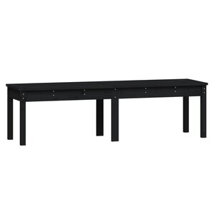 vidaXL Banc de jardin à 2 places noir 159 5x44x45cm bois massif de pin