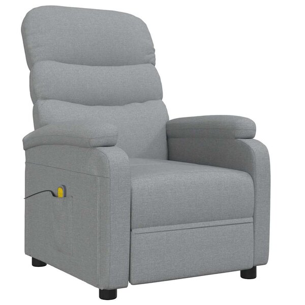 vidaXL Fauteuil de massage Gris clair Tissu