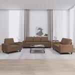 vidaXL Ensemble de canapés 3 Pièces marron tissu