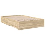 vidaXL Cadre de lit avec tiroir Marron 120 x 190 cm Bois d'ingénierie