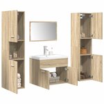 vidaXL Ensemble de meubles de salle de bain 5 Pièces chêne sonoma