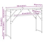 vidaXL TableConsole Chêne artisanal 105x30x75cm Bois d'ingénierie