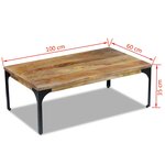 Vidaxl table basse bois de manguier 100 x 60 x 35 cm