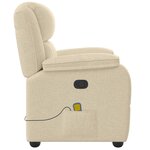 vidaXL Fauteuil de massage inclinable Crème Tissu