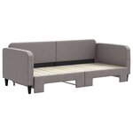 vidaXL Lit de jour avec gigogne sans matelas taupe 90x200 cm